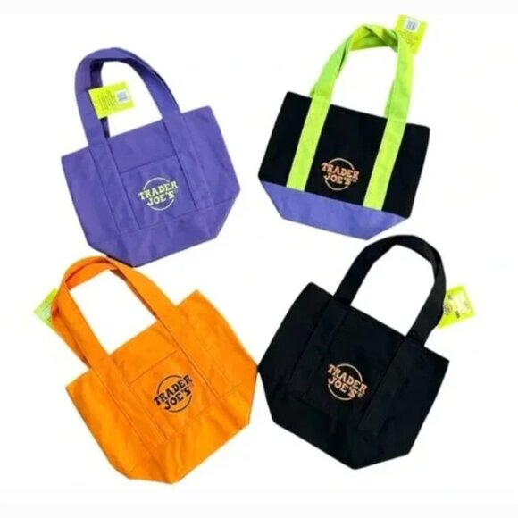 TRADER JOE'S LIMITED EDITION CANVAS MINI TOTE SET / FOUR - Picture 1 of 5